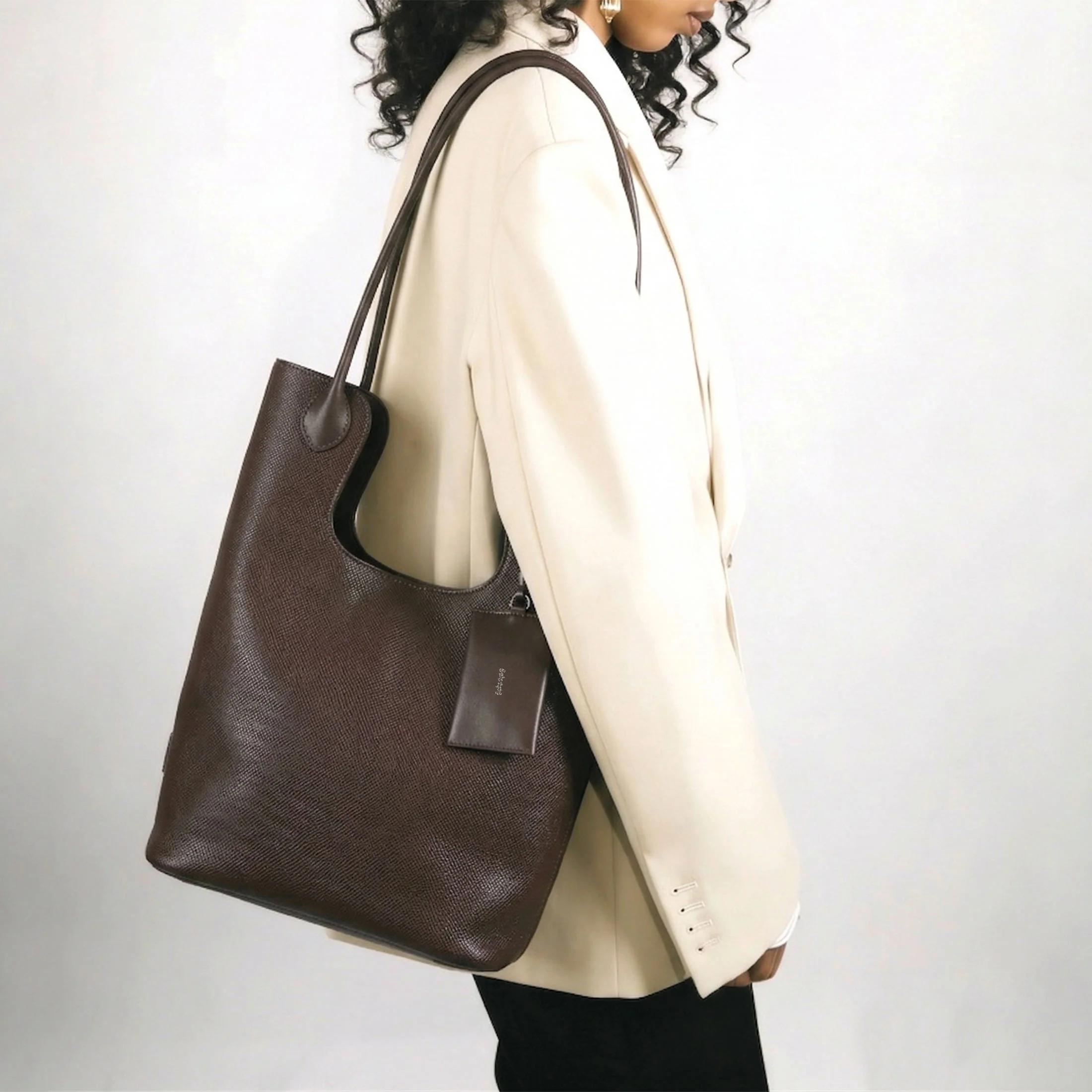 Puzzle Cutout Shoulder Tote Bag